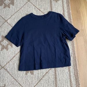 UNIQLO Navy Cropped Shirt